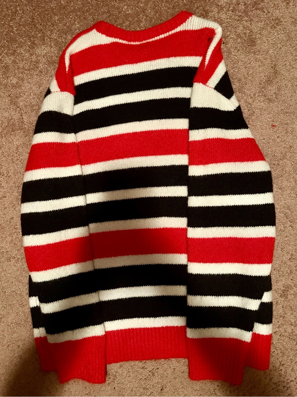 Forever 21 Red, Black & White Striped Crewneck Sweater with Embroidered Mouse - Picture 2 of 5